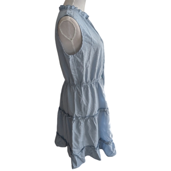❌NWT CUPSHE Live Life On The Beach Blue Tiered Ruffle Midi Dress Medium - Picture 8 of 12